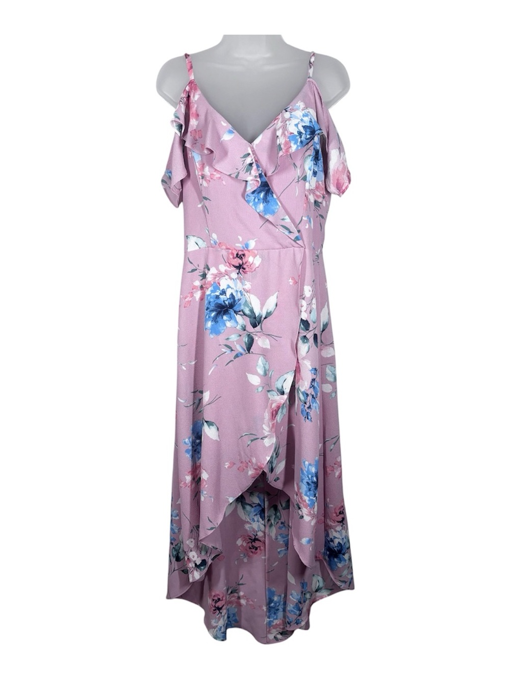 By & By Pink Hi Low Floral Dress Size XLg